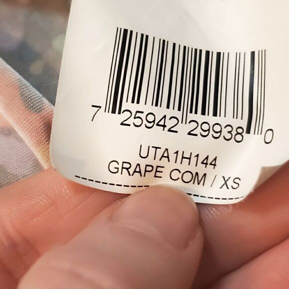 BCBGMaxAzria Womens Grape Paint Splatter Print Blouse Size XS - Picture 13 of 13